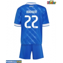 Real Madrid Antonio Rudiger #22 3rd trikot Kinder 2025-26 Kurzarm (+ Kurze Hosen)